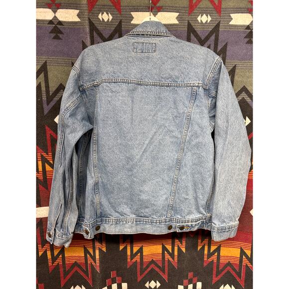 Vintage Wrangler Unisex Rugged Wear Denim Large Jacket Western Country Rodeo - Picture 2 of 7